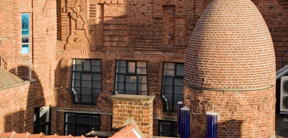 Turm und Fassade des Paula Modersohn-Becker Hauses von oben, Foto: Felix Clebowski 