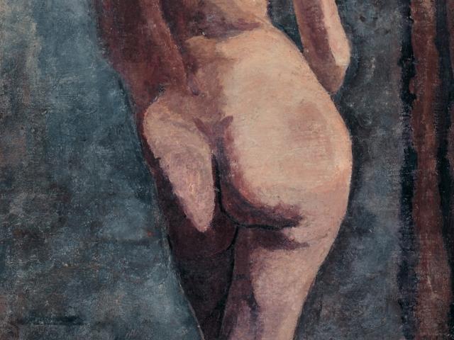 Paula Modersohn Becker: Stehender weiblicher Rückenakt, Gemälde 1900, Paula Modersohn Becker Stiftung