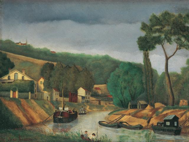 Henri Rousseau Bord de riviere 1886 Oel auf Holz Sammlung Zander  Copyright