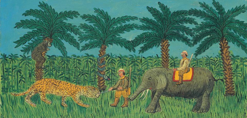 VIVIN 28 Louis Vivin, Chasse au fauve, undatiert, Öl auf Leinwand, Sammlung Zander
