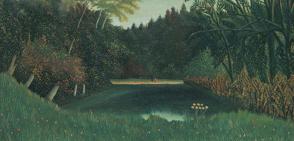 150dpi Henri Rousseau Vue de Bois de Boulogne ca. 1895 Oel auf Leiwand Sammlung Zander 2 Henri Rousseau, Vue de Bois de Boulogne, ca. 1895, Öl auf Leinwand, Sammlung Zander