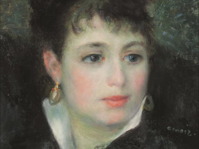 Auguste Renoir, Frau mit Rose, um 1876, Öl auf Leinwand, © Remagen, Arp Museum Bahnhof Rolandseck  Sammlung Rau für UNICEF, Foto: Horst Bernhard