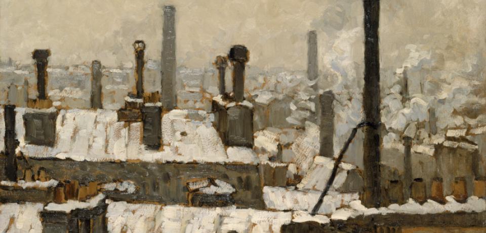 72dpi Antonio Caillebotte Verschneite Daecher in Paris 1878 Oel auf Karton Remagen Arp Museum Bahnhof Rolandseck Sammlung Rau fuer UNICEF. Foto Peter Schaechli Zuerich  Antonio Caillebotte, Verschneite Dächer in Paris, 1878, Öl auf Karton,© Remagen, Arp Museum Bahnhof Rolandseck, Sammlung Rau für UNICEF. Foto: Peter Schächli, Zürich 