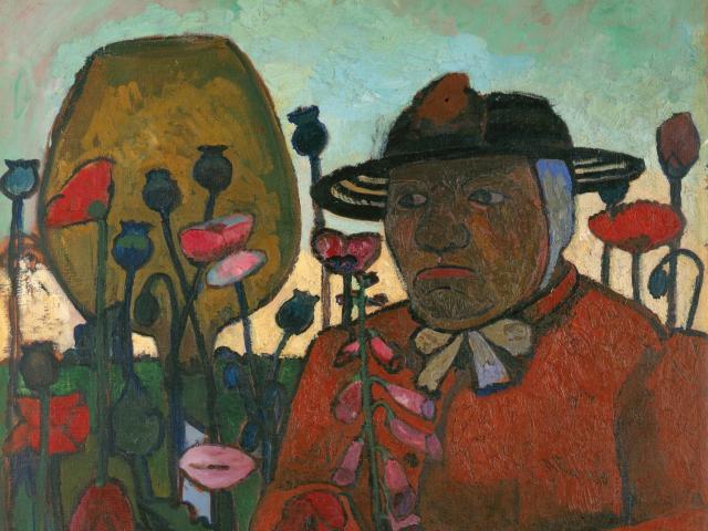 Paula Modersohn-Becker: Alte Armenhäuslerin mit Glaskugel und Mohnblumen, 1907, Leinwand, Museen Böttcherstraße, Paula Modersohn-Becker Museum, Bremen