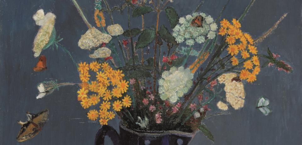 72dpi Paula Modersohn Becker Stillleben mit Feldblumenstrauss Gemaelde 1907 Kulturstiftung Sachsen Anhalt Kunstmuseum Moritzburg Halle Saale Paula Modersohn-Becker, Stillleben mit Feldblumenstrauss, Gemälde, 1907, Kulturstiftung Sachsen Anhalt, Kunstmuseum Moritzburg, Halle (Saale)