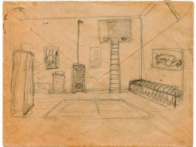 Paula Modersohn-Becker, Das letzte Pariser Atelier, Kohle auf Papier, 1906, Paula-Modersohn-Becker-Stiftung, Bremen