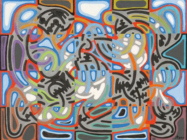 elde steeg: Geflecht in Quadrate gebunden I, 1977, Walter Schmidt, Innsbruck