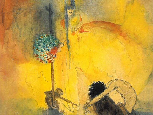 Jeanne Mammen: Der hl. Antonius und die Königin von Saba, um 1908–1914