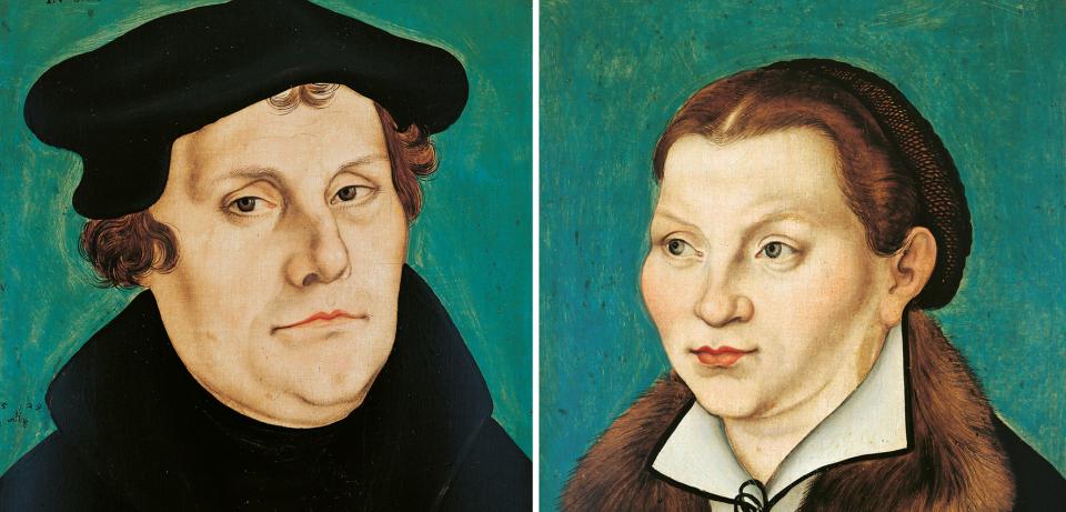 Lucas Cranach Bildnisse Martin Luther und Katharina von Bora 1529 Lucas Cranach: Bildnisse Martin Luther und Katharina von Bora, 1529, Museen Böttcherstraße, Ludwig Roselius Museum