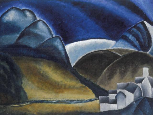 Ernst Frick: Dorf und Berge, um 1920, Museo Comunale d'Arte Moderna, Ascona