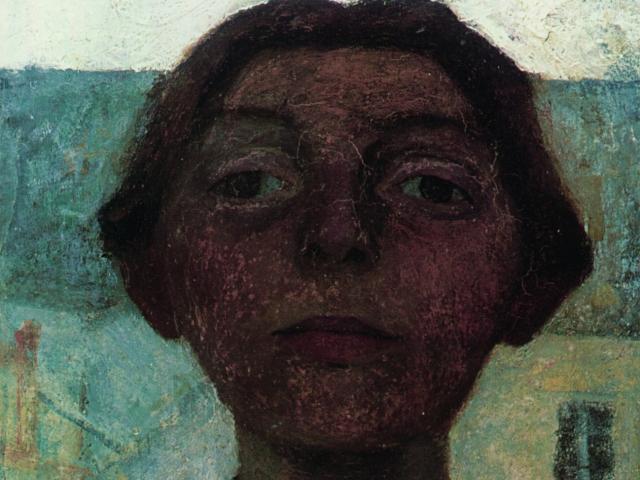 Paula Modersohn-Becker: Selbstbildnis vor Fensterausblick auf Pariser Häuser, 1900, Privatbesitz