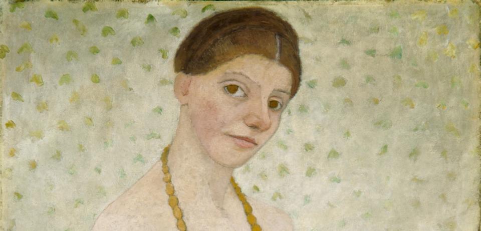 Paula Modersohn-Becker: Selbstbilnis am 6. Hochzeitstag, 25. Mai 1906, Museen Böttcherstraße, Paula Modersohn-Becker Museum Paula Modersohn-Becker Selbstbildnis am 6. Hochzeitstag, 25. Mai 1906 Pappe, 101,8 x 70,2 cm