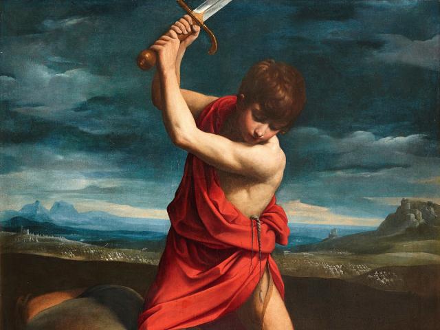 Guido Reni, David, Goliath enthauptend, 1606-1607, Öl auf Leinwand, © Remagen, Arp Museum Bahnhof Rolandseck, Sammlung Rau für UNICEF, Foto Mick Vincenz