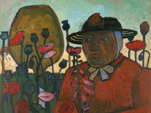 Paula Modersohn-Becker, Alte Armenhäuslerin im Garten mit Glaskugel und Mohnblumen, 1907, Museen Böttcherstraße, Paula Modersohn-Becker Musuem, Bremen