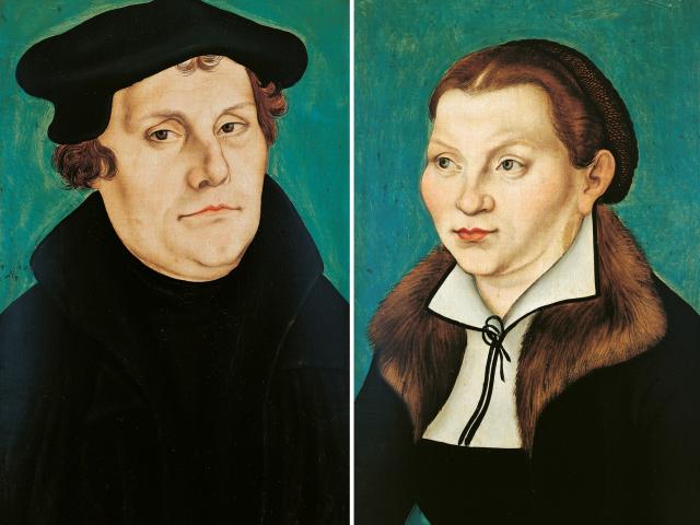Lucas Cranach d. Ä.: Bildnis Martin Luther und Bildnis Katharina von Bora, 1529, Museen Böttcherstraße, Ludwig Roselius Museum, Bremen