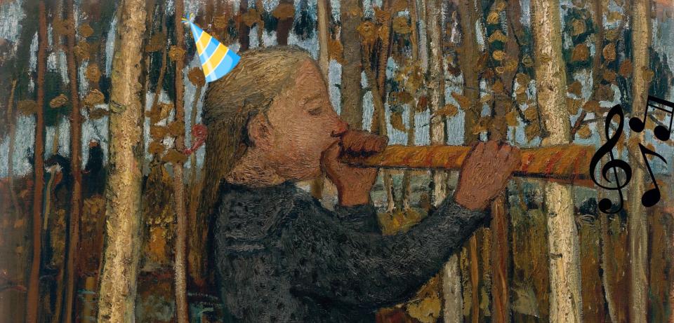 Paula Modersohn Becker Floete blasendes Maedchen im Birkenwald 1905 Museen Boettcherstrasse Paula Modersohn Becker Musuem Bremen 
