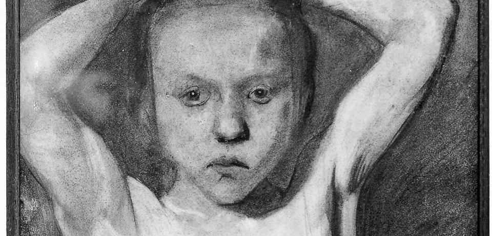 web PMB 1993 038 Stehender Maedchenakt die Arme hinter dem Kopf verschraenkt 1899 Stehender Mädchenakt die Arme hinter dem Kopf verschränkt, 1899, Museen Böttcherstraße, Paula Modersohn-Becker Museum