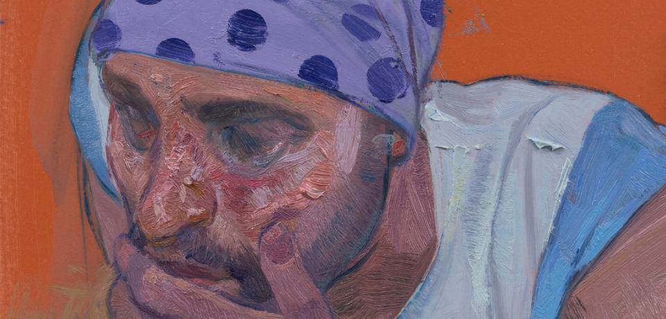 Ruprecht von Kaufmann Abdullah 2017 Oel auf Linoleum 40x30cm Foto Stefan Maria Rother 72dpi 